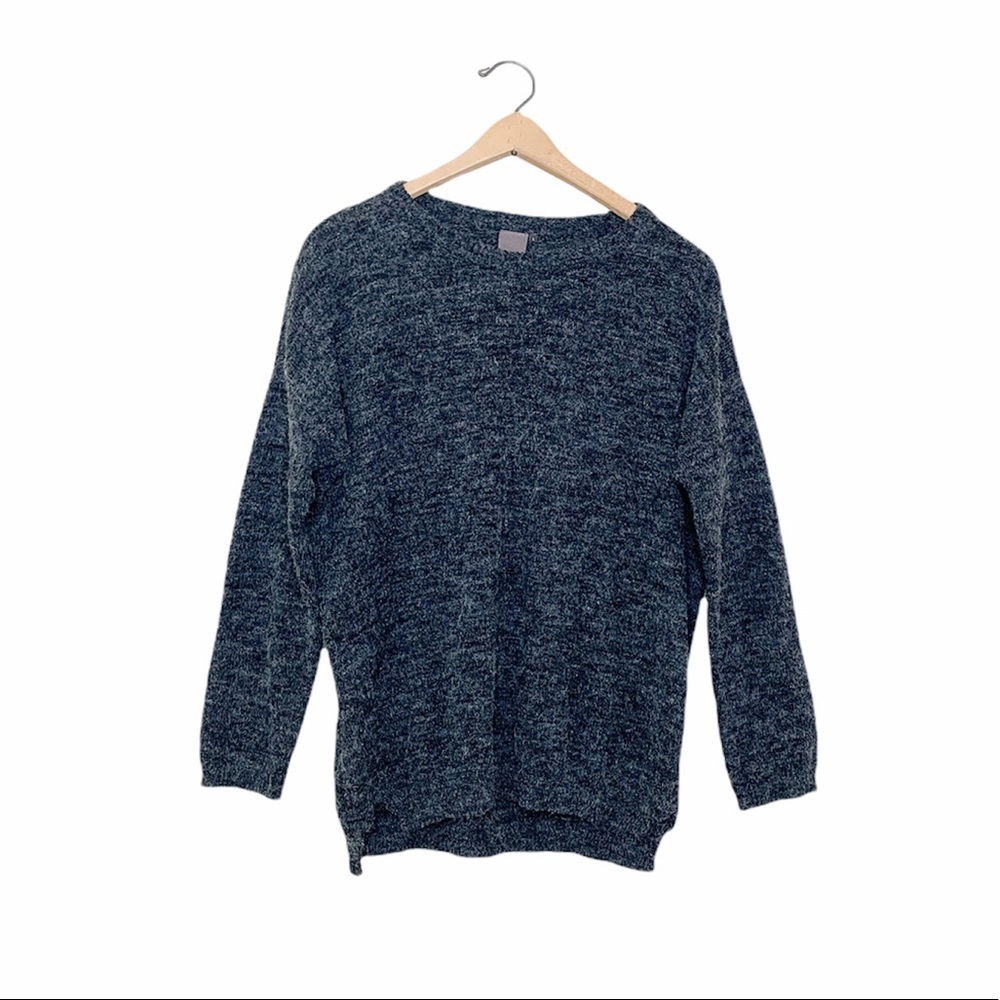 ICHI Dark Gray Fuzzy Textured Knit Sweater Small‎ S
